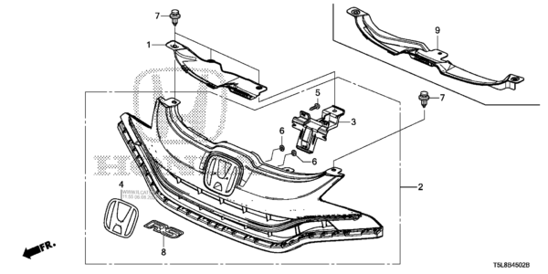 Front Grille Honda Jazz  71120T5AZ00 Type 2